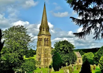 (Sumber : idntimes )
7. Landmark paling instagramable di Edensor
Gereja St. Peter merupakan landmark dari desa Edensor yang telah berdiri sejak tahun 1869. Banyak peninggalan bersejarah yang tersimpan di sana, seperti bunga abadi Queen Victoria hingga peninggalan Mary Queen of Scouts. Ilustrasinya juga dapat kamu temukan di cover novel Edensor lho.